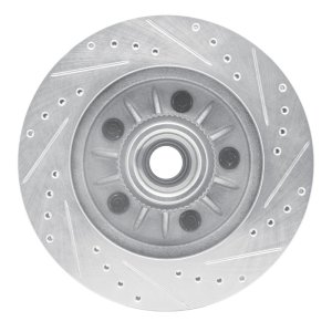 Ford Expedition Brake Rotor (1) - Front Left - R1 Concepts - Drilled & Slotted - Silver - `99-`04